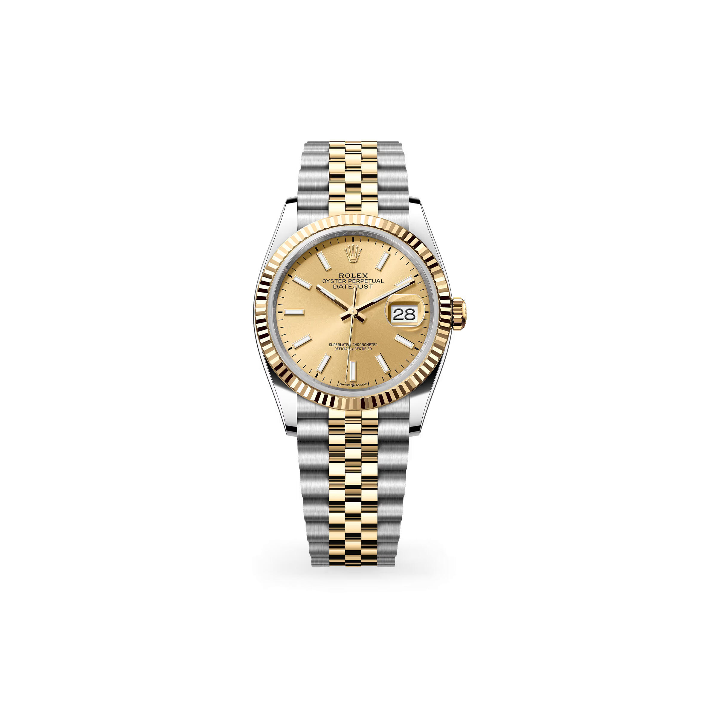 R01ex datejust 36 oyster, 36 mm, oystersteel and yellow gold m126233-0015
